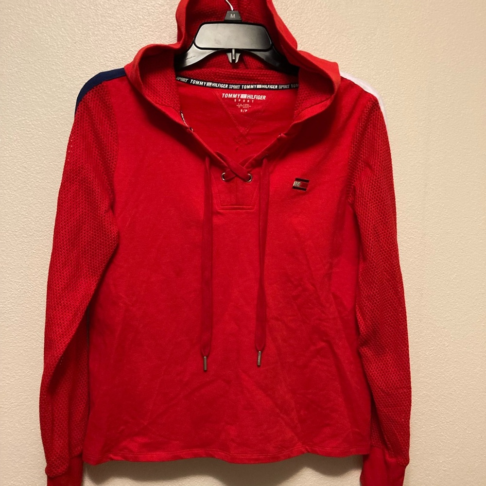 Tommy Hilfiger Red Pullover Hoodie size Small